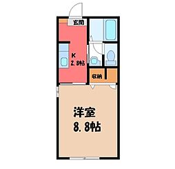 エトワールD 1Kの間取図画像