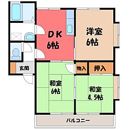 553ハイツ2 3DKの間取図画像