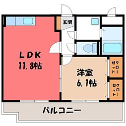 Y&MVillaWhite 1LDKの間取図画像