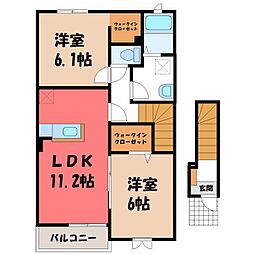 エスパシオA 2LDKの間取図画像