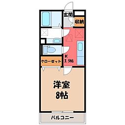 アネシス城北C 1Kの間取図画像