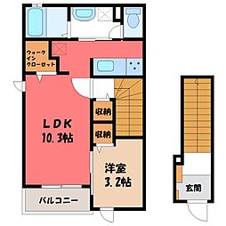 クヴェレ 1LDKの間取図画像
