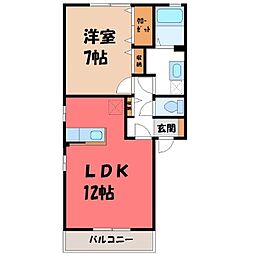 フローラルA 1LDKの間取図画像