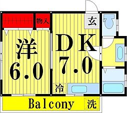 小林マンション 3階1DKの間取り
