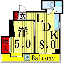 ハイツ高橋 2階1LDKの間取り