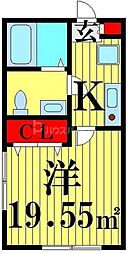 ファイルヒェン五反野 1階1Kの間取り