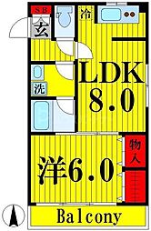 ワコーレ千住A棟 3階1LDKの間取り