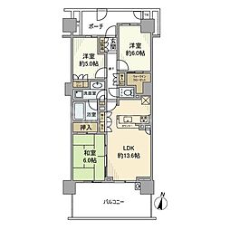 ヴィークステージ北千住イーストレジデンス 3階3LDKの間取り