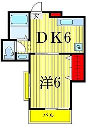 本郷ビル 3階1DKの間取り