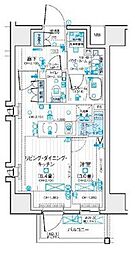 デュオステージ北千住III 5階1LDKの間取り