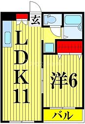ＭＫＣ西新井橋ハイツ 1階1LDKの間取り
