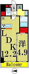 グレイスフルリッチ 11階1LDKの間取り