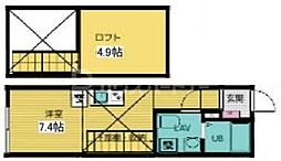 シャルム北千住 3階ワンルームの間取り