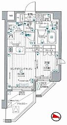 デュオステージ北千住II 4階1LDKの間取り