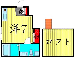 ＦＥＲＩＯ綾瀬ウエストコート 1階ワンルームの間取り