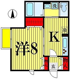 SAN　FELICE 1階1Kの間取り