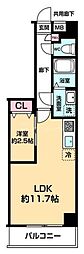 ARCOBALENO DAISHIMAE 2階1LDKの間取り