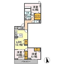 セレスティア竹ノ塚II 1階3LDKの間取り