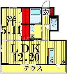 さくら郷 1階1LDKの間取り