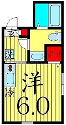 六町Live 3階ワンルームの間取り