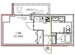 ユリカロゼ五反野 1階1Kの間取り