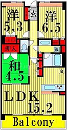 レーベン江北ブロードスクエア 6階3LDKの間取り