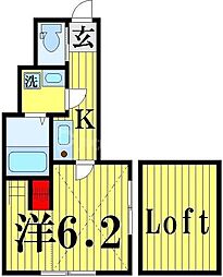 第3岡田ハイツ 1階1Kの間取り