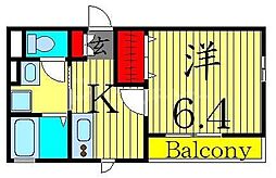 ブリーズ綾瀬 3階1Kの間取り