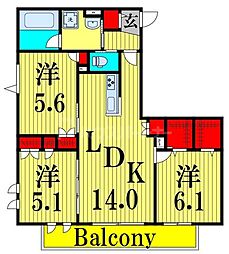 間取図画像 3LDK