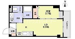 オルキス北千住 1LDKの間取図画像