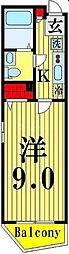グランフォース谷在家 1Kの間取図画像
