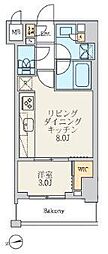 クレストコート北千住レジデンス 1LDKの間取図画像