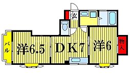 サンヴェールウメダ 2DKの間取図画像