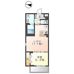 仮)梅田3丁目マンション新築工事 1LDKの間取図画像
