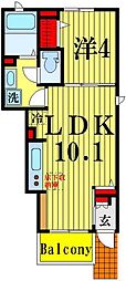 ピュア 1LDKの間取図画像