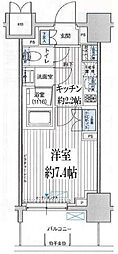 プラネソシエ西新井 1Kの間取図画像