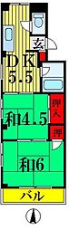グリーン・コーポ 2DKの間取図画像