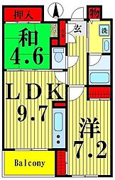 デュエット北千住セレナ 2LDKの間取図画像
