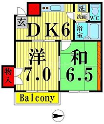 グランレッド 2Kの間取図画像