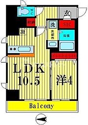 CercidyTowerViewst. 1LDKの間取図画像