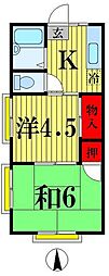 飯田コーポ 2Kの間取図画像