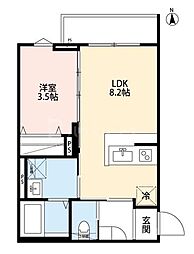 ROKUCHO Park Front 1LDKの間取図画像