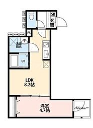carezza足立入谷 1LDKの間取図画像