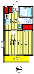 グラントワ谷在家 1Kの間取図画像