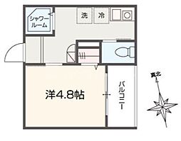 アイウシ梅島 1Kの間取図画像
