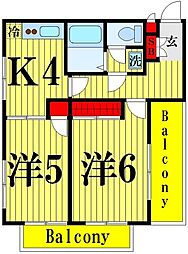 クリオ北千住壱番館 2Kの間取図画像