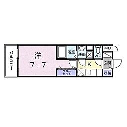 スアヴィス谷在家 1Kの間取図画像