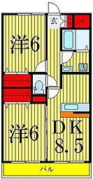 リヴェール 2DKの間取図画像