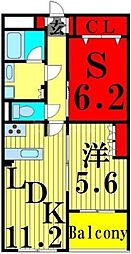 メゾンブラン 1SLDKの間取図画像