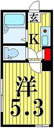BONDS 1Kの間取図画像